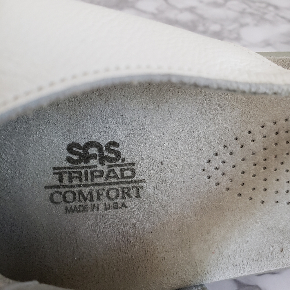 SAS white triple buckle wedge comfort sandal - Picture 6 of 7